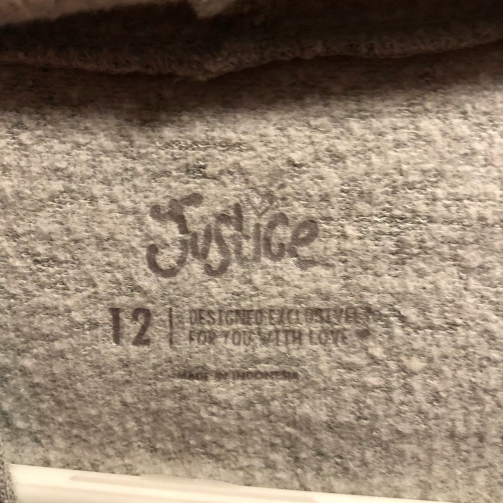 5/$20🦄Justice Poop Emoji Gray Hooded Top size 12 - Picture 6 of 8